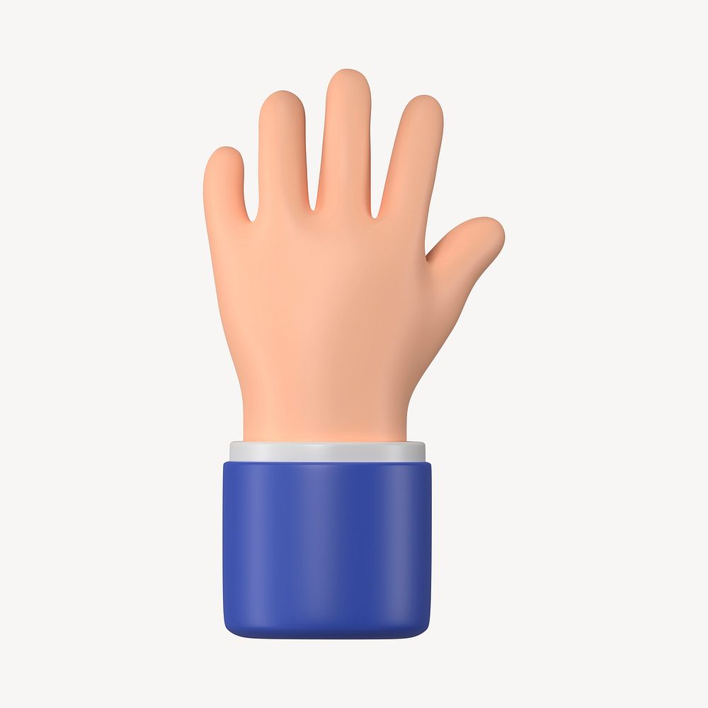 Businessman raising hand gesture, 3D illustration psd