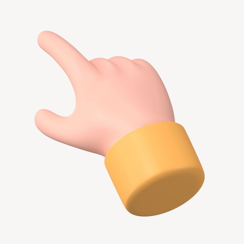 Finger-pointing hand gesture, 3D illustration psd