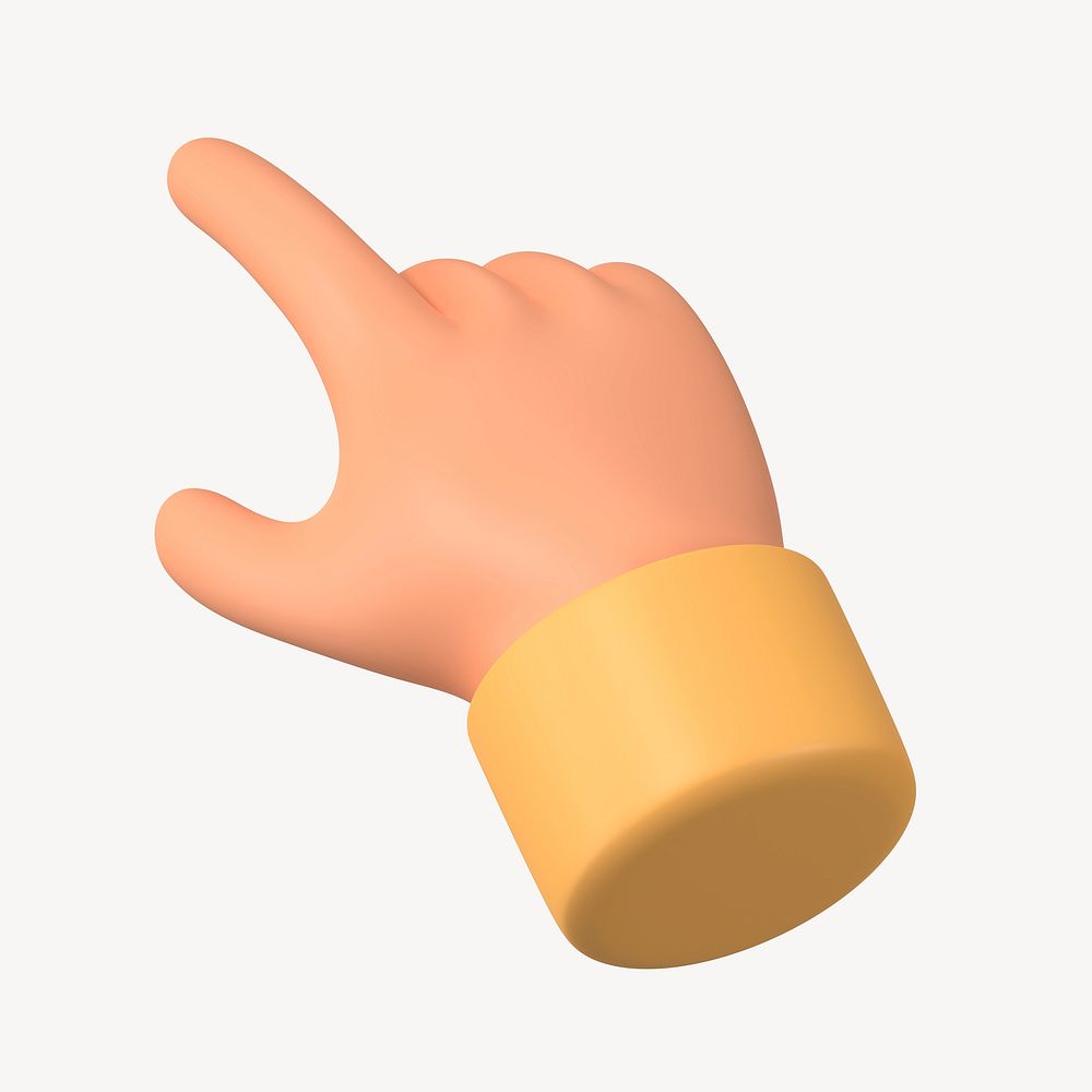 Finger-pointing hand gesture, 3D illustration psd