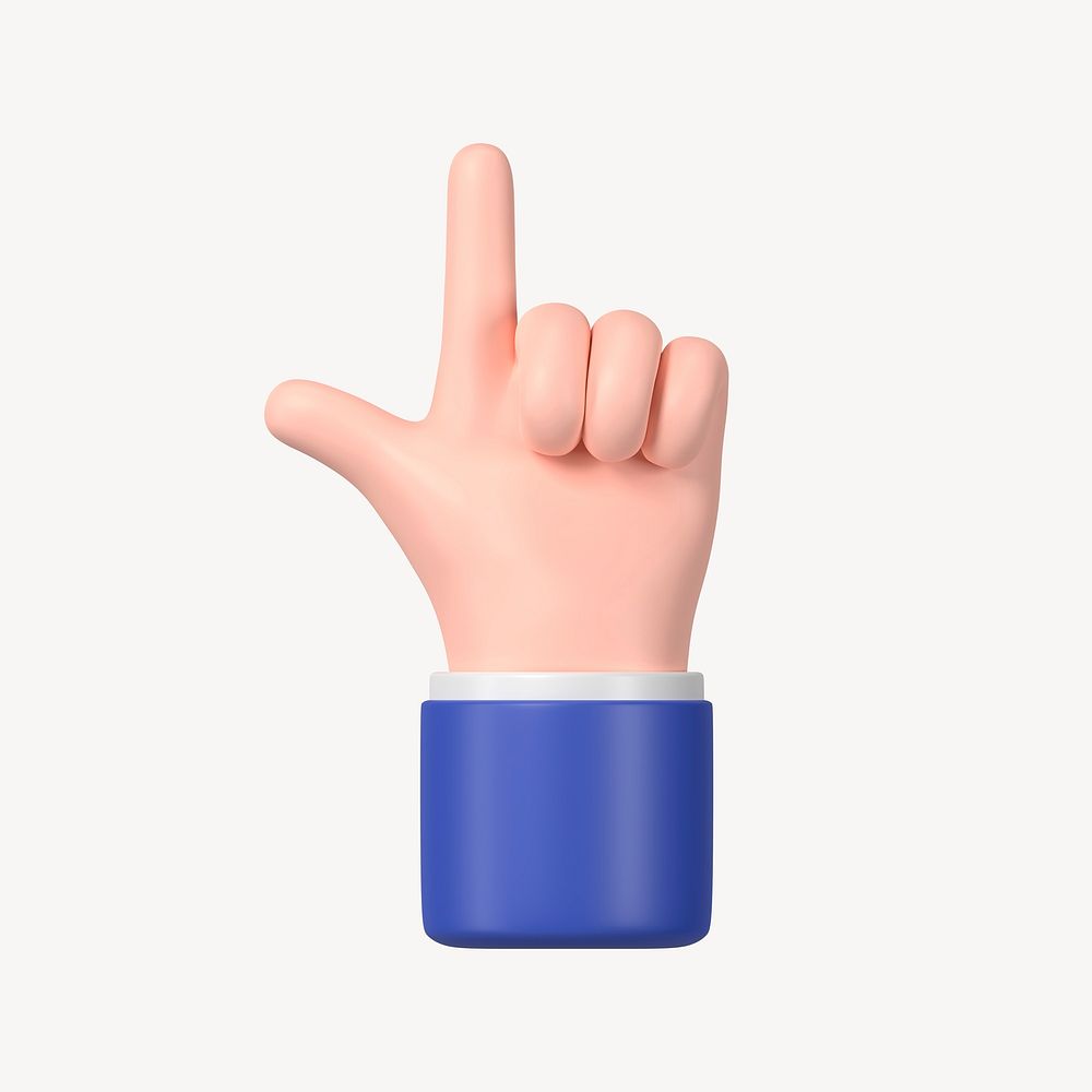 Finger-pointing hand gesture, 3D business illustration psd