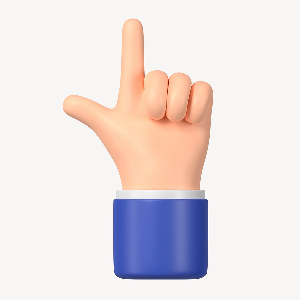 Finger-pointing hand gesture, 3D business illustration psd