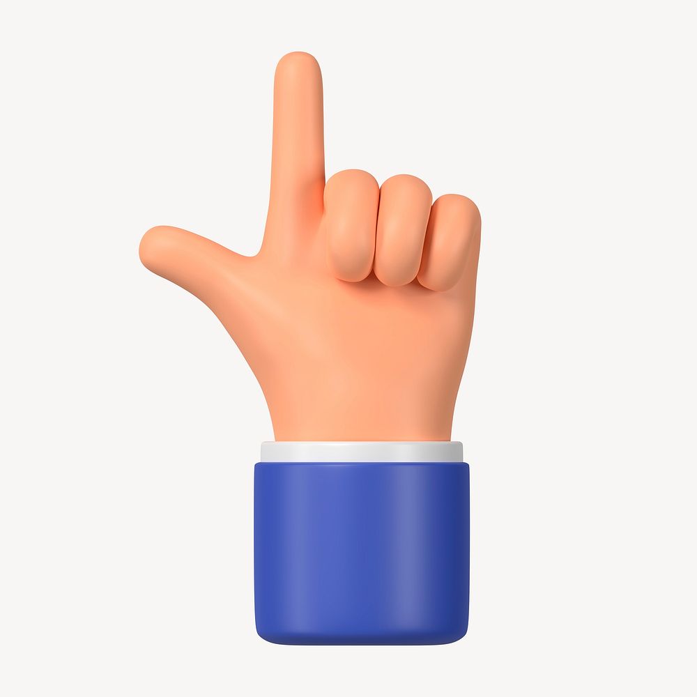 Finger-pointing hand gesture, 3D business illustration psd