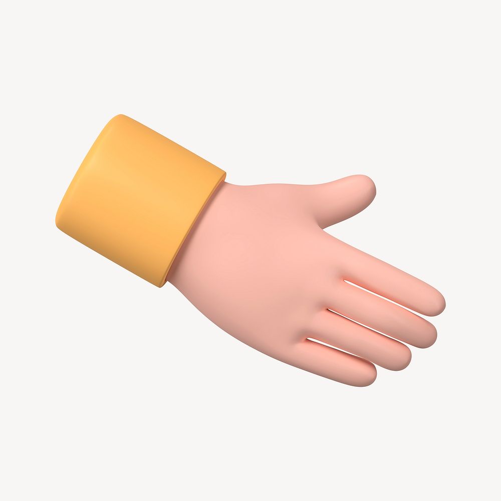 Hand extending to shake, business etiquette in 3D psd