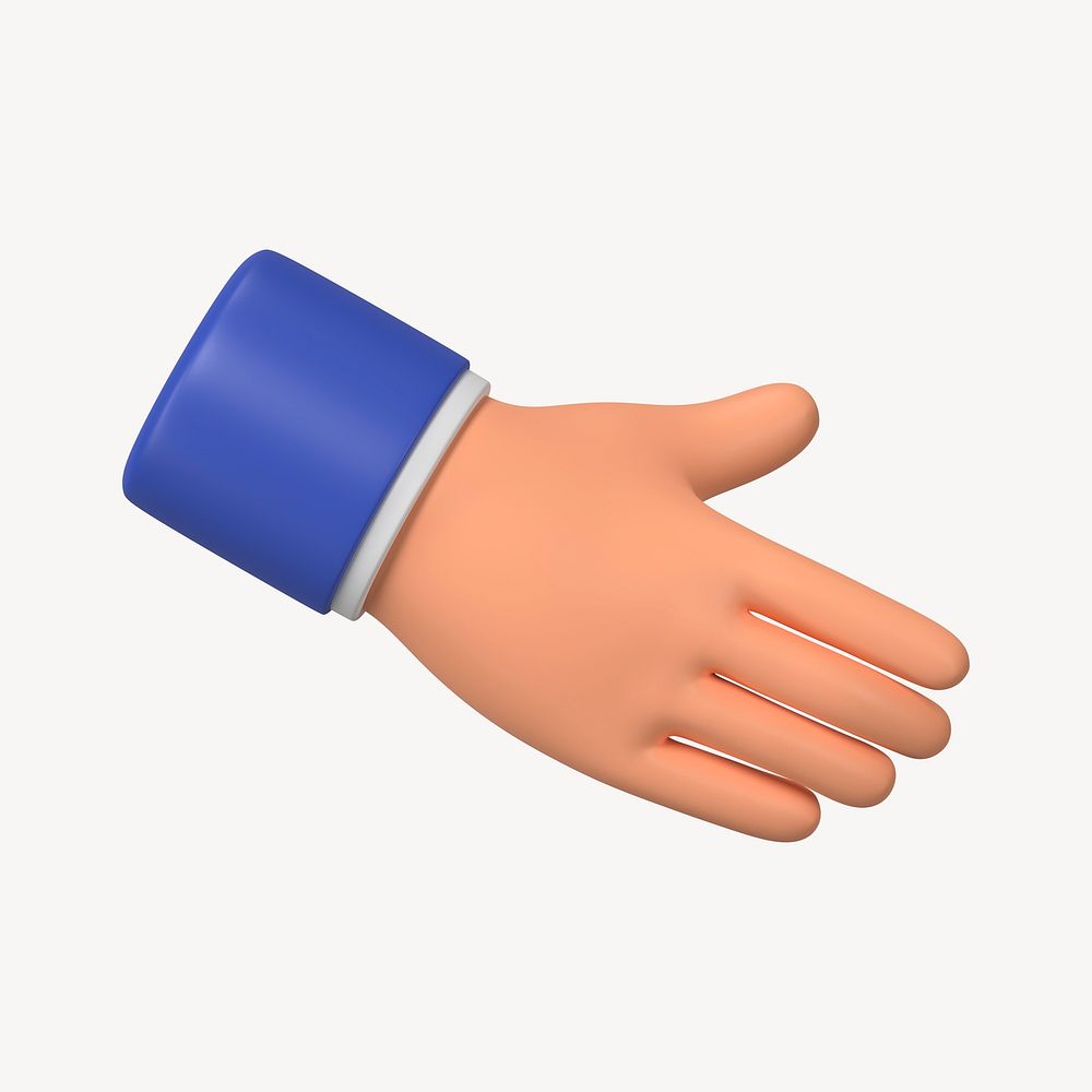 Businessman extending hand to shake, business etiquette in 3D