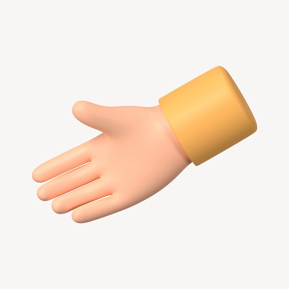 Hand extending to shake, business etiquette in 3D psd