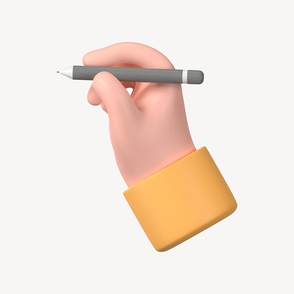 3D hand holding pencil, gesture | Premium PSD - rawpixel