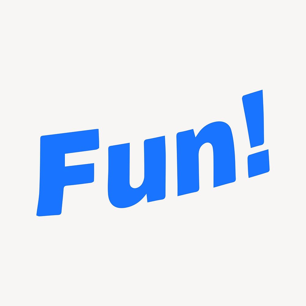 Fun! word, blue typography vector