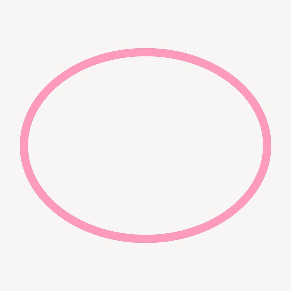 Pink doodle circle, logo element vector