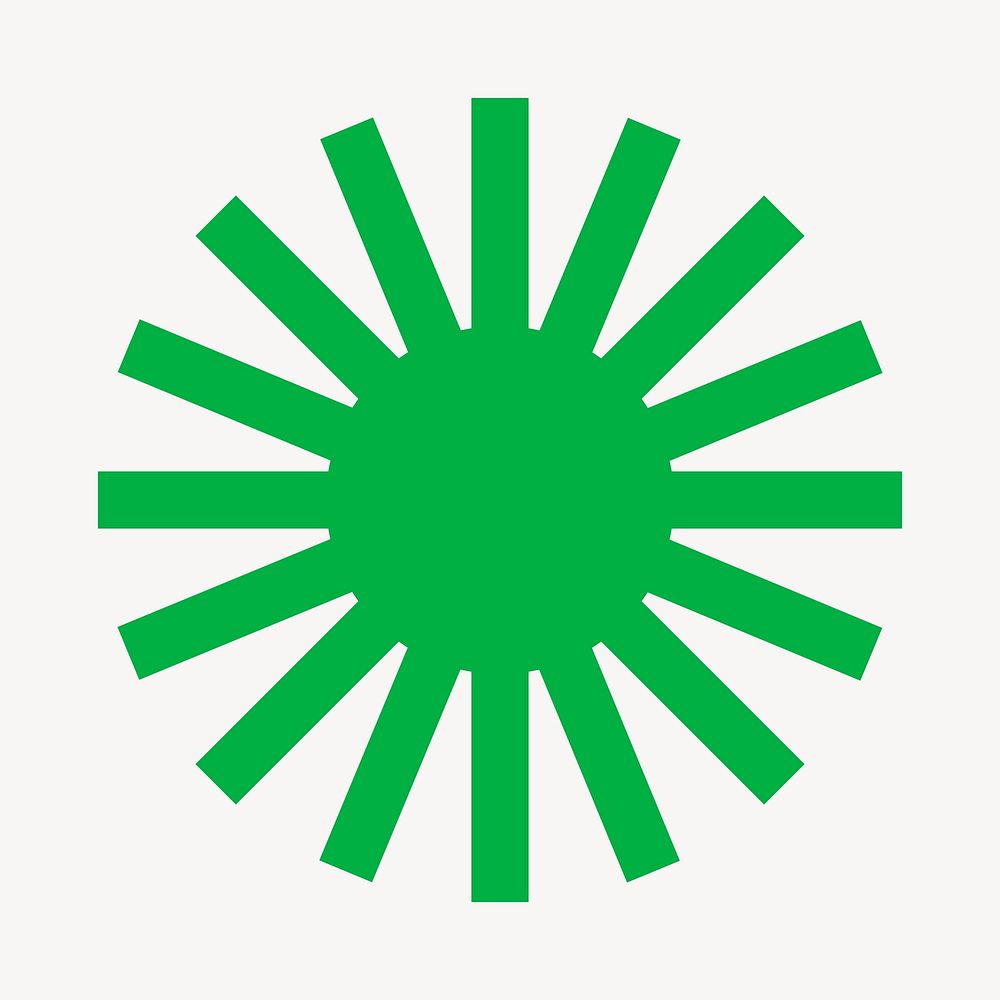 Green sunburst logo element vector