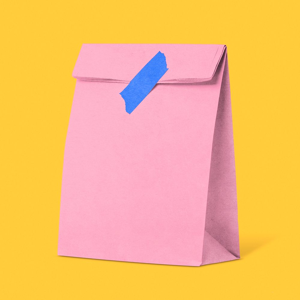 Pink paper bag, eco friendly product packaging