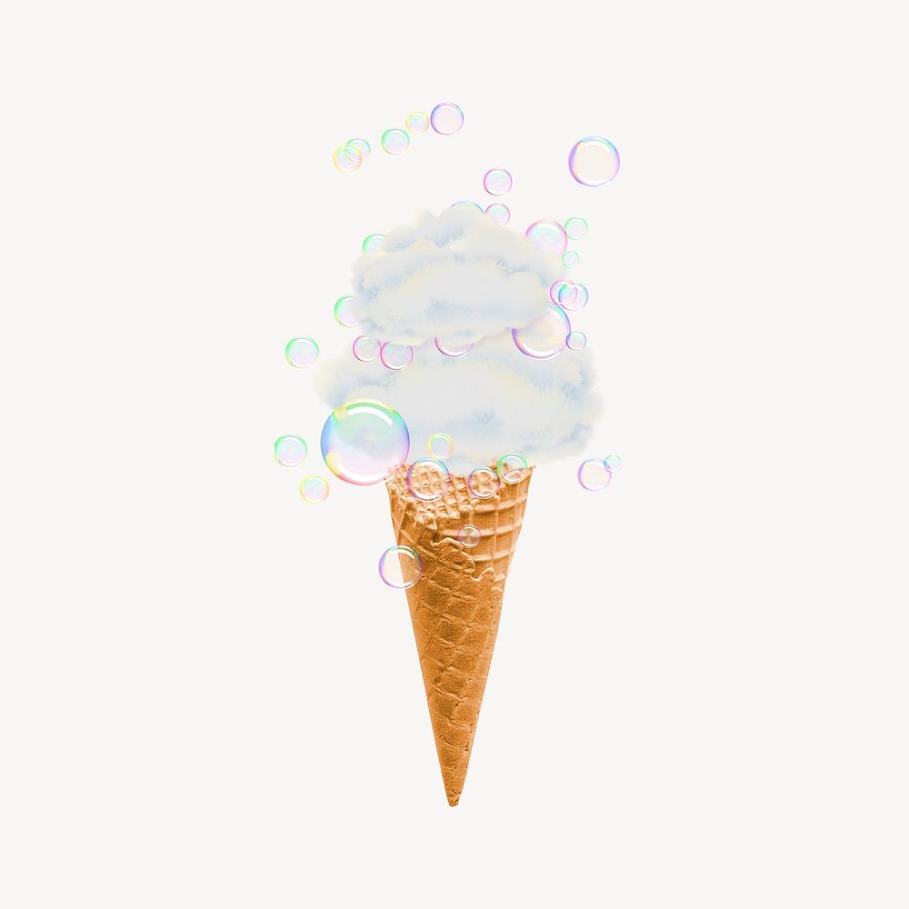 Cloud ice-cream remix, holographic bubble