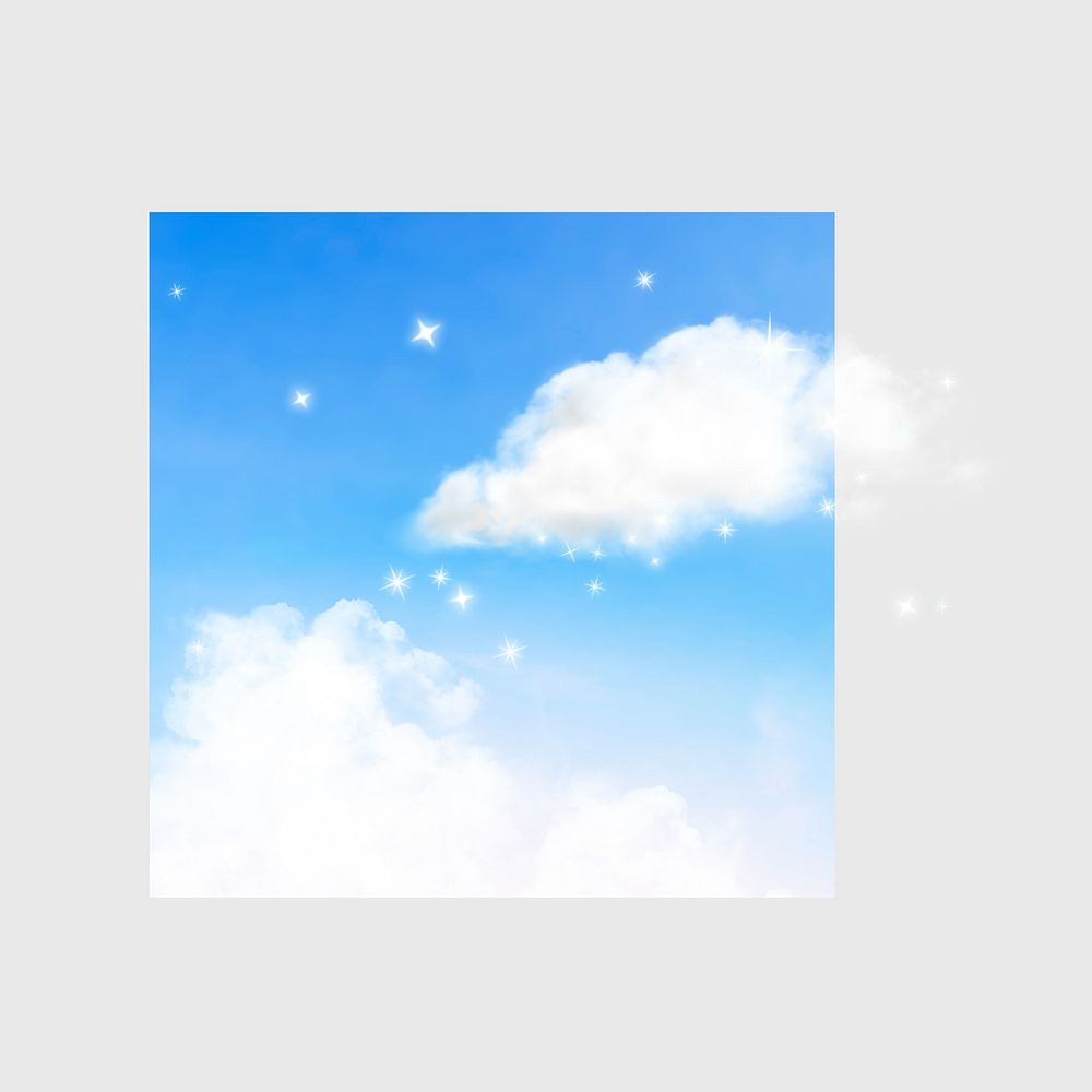 Aesthetic cloud sky, square design  
