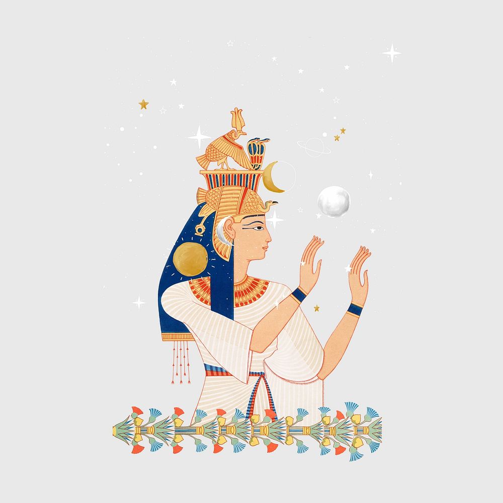 Egyptian pharaoh, aesthetic illustration design 