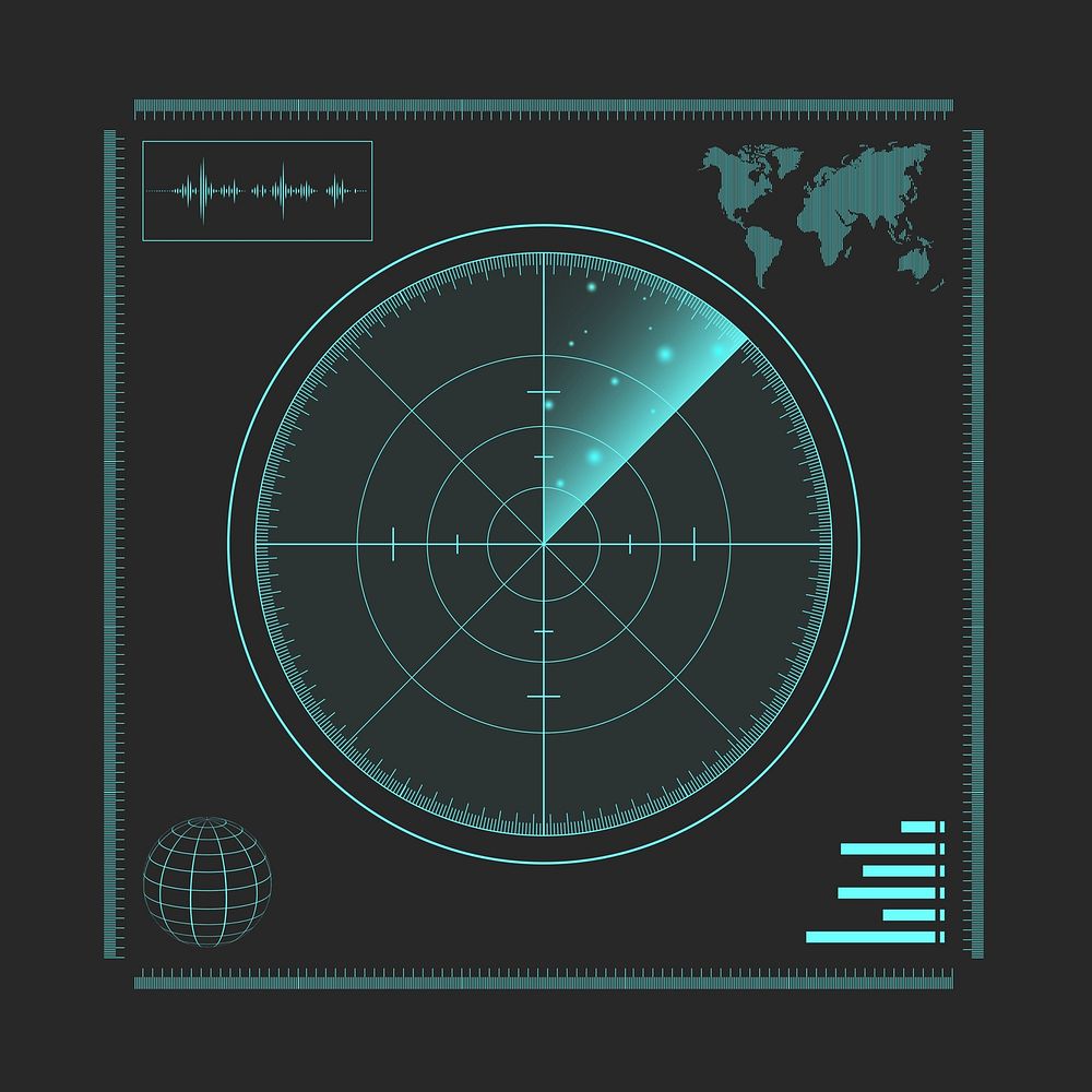 Futuristic radar scan, military technology