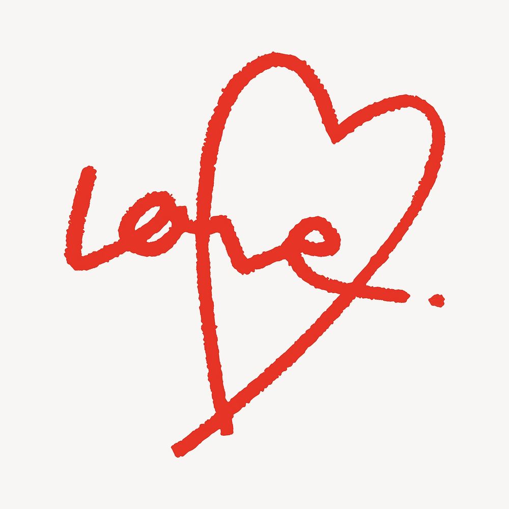 Love heart word, cute Valentine's typography 