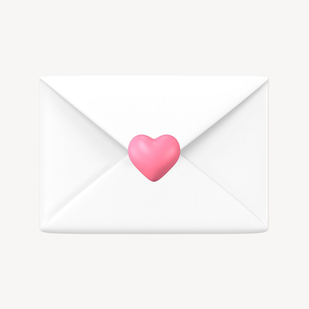 3D love letter, Valentine's Day graphic