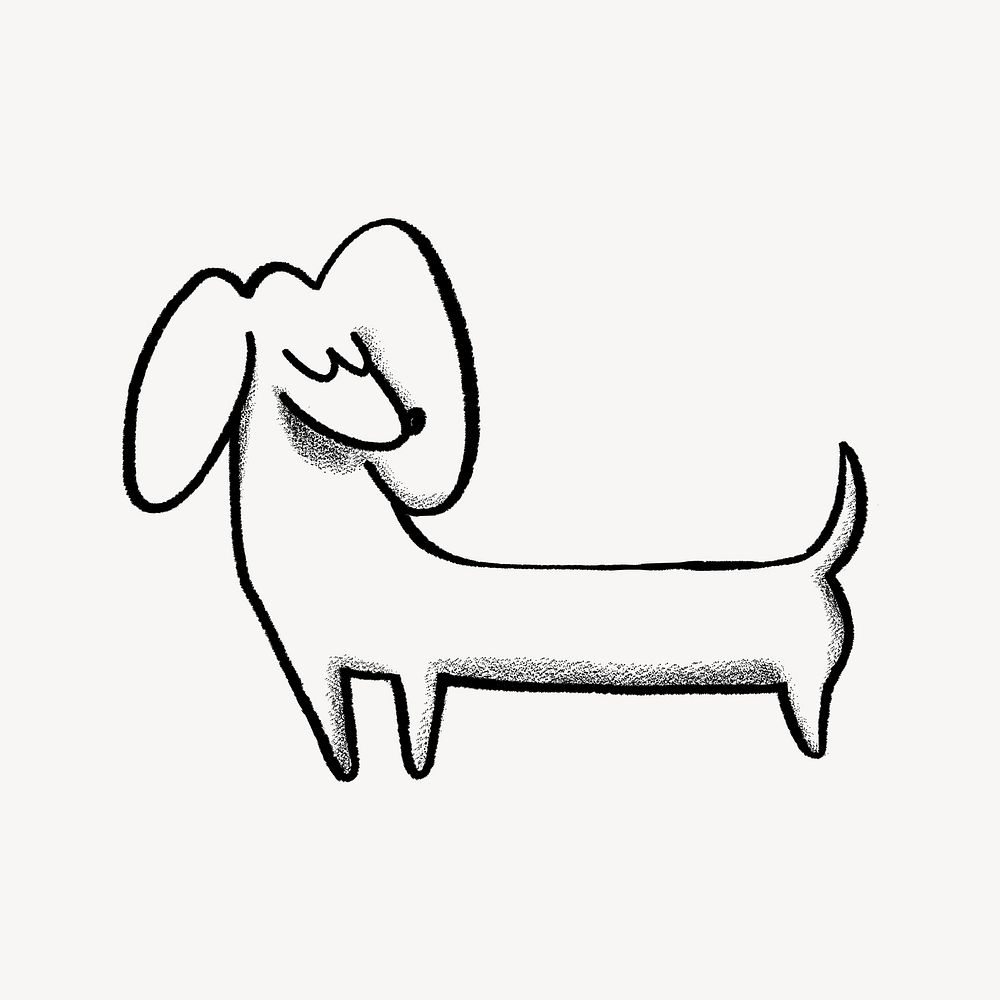 Dachshund dog, animal doodle graphic