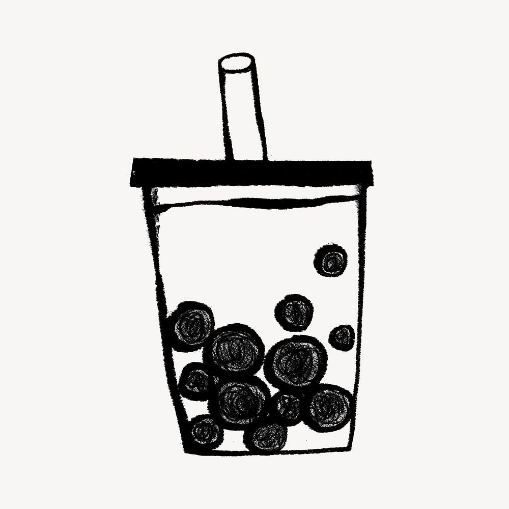 Bubble tea, cute drink doodle