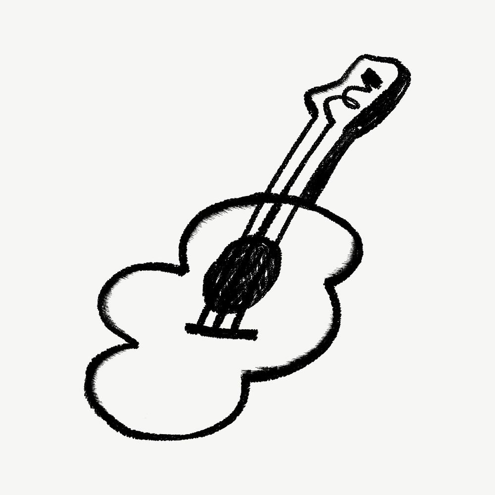 Acoustic guitar, music doodle psd
