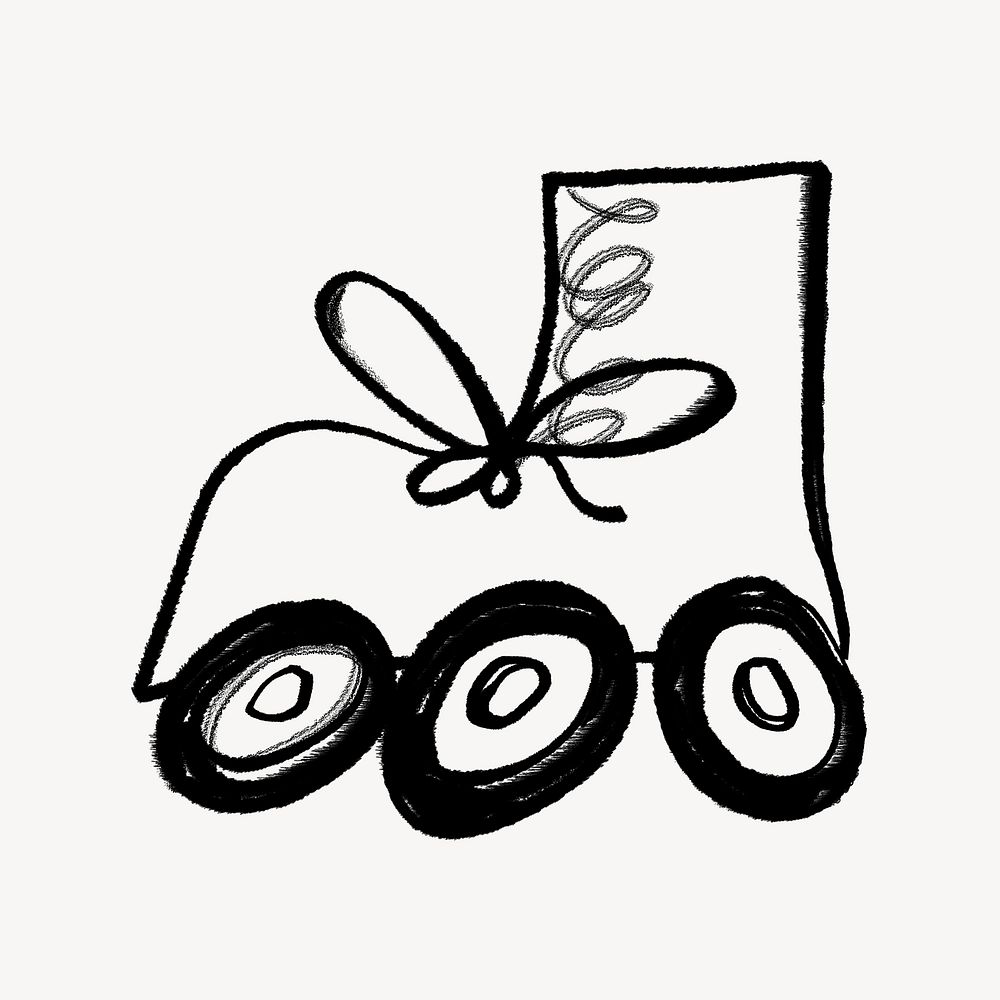 Roller skate shoe, cute doodle