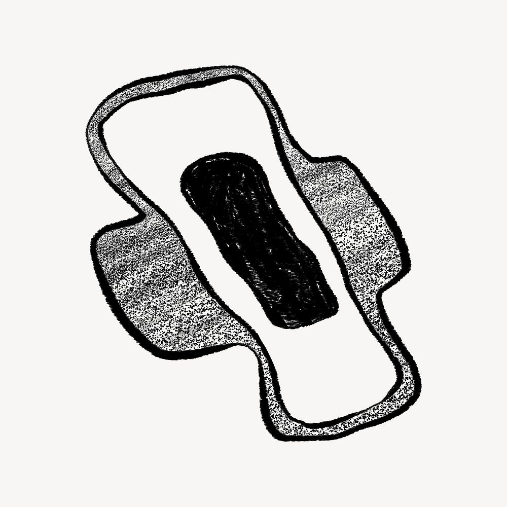 Sanitary pad, women's health doodle