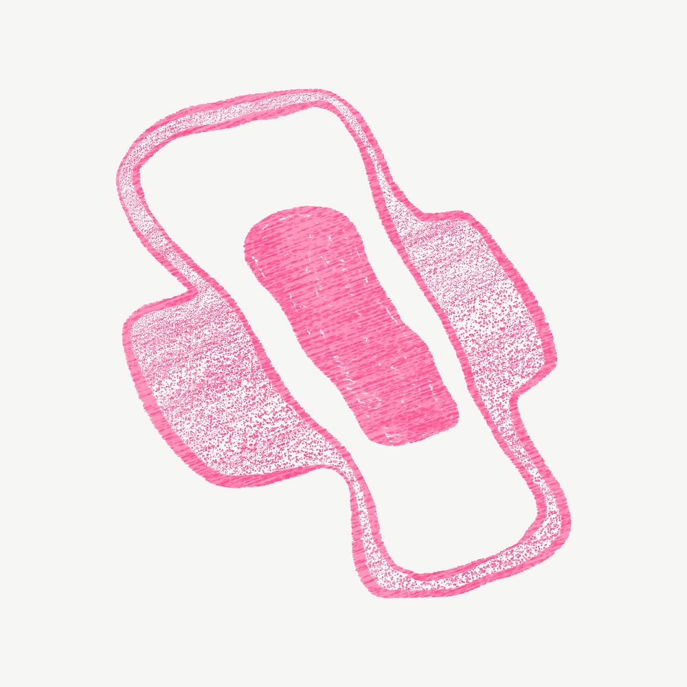 Sanitary pad, women's health doodle psd