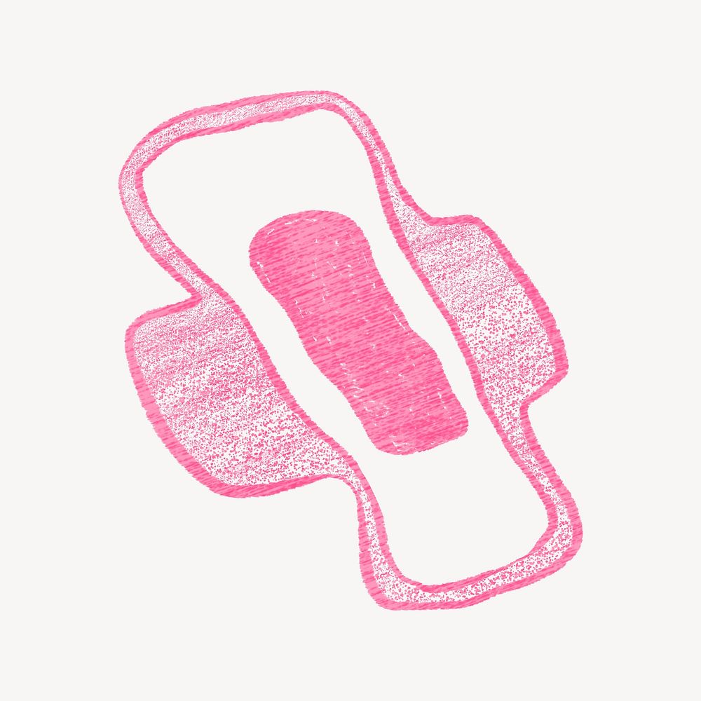 Sanitary pad, women's health doodle