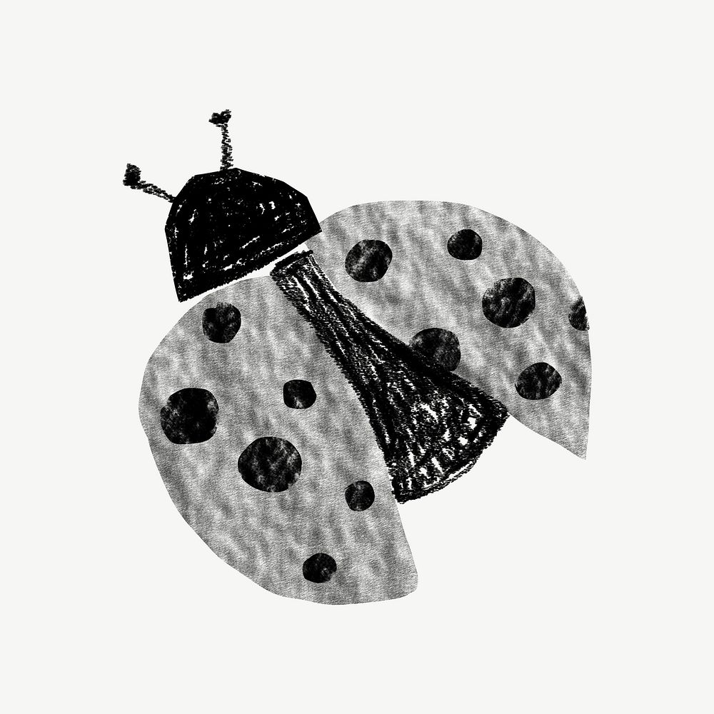Cute ladybug,  doodle graphic psd