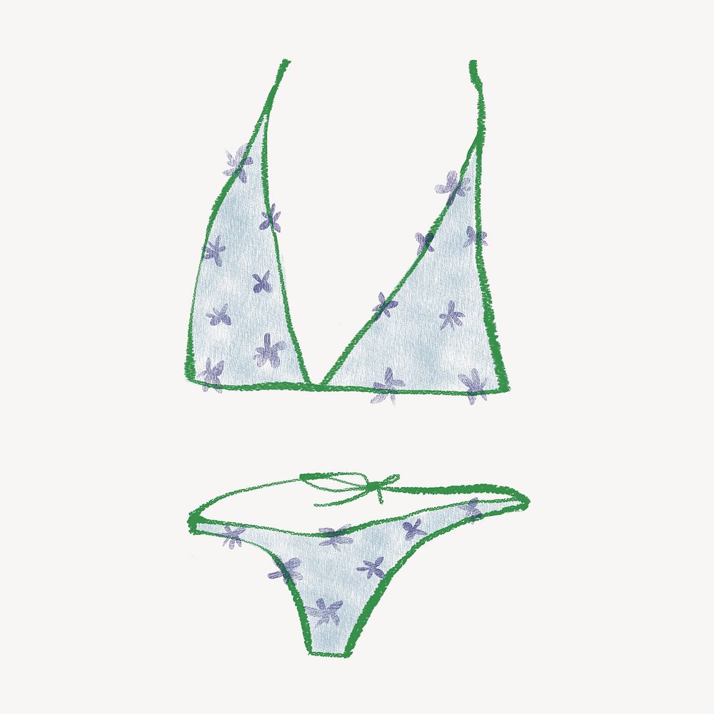 Women's bra and panty, doodle graphic