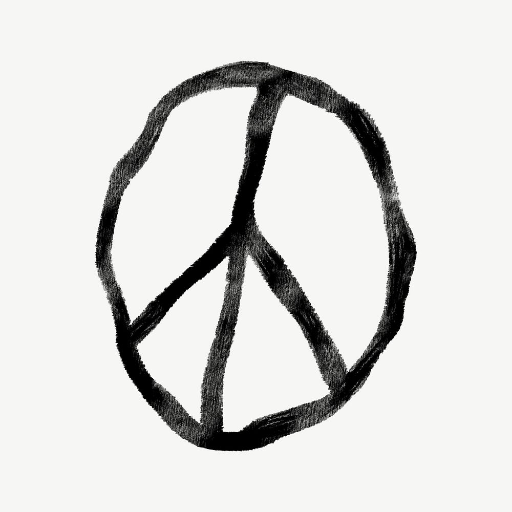 Distorted peace symbol doodle psd