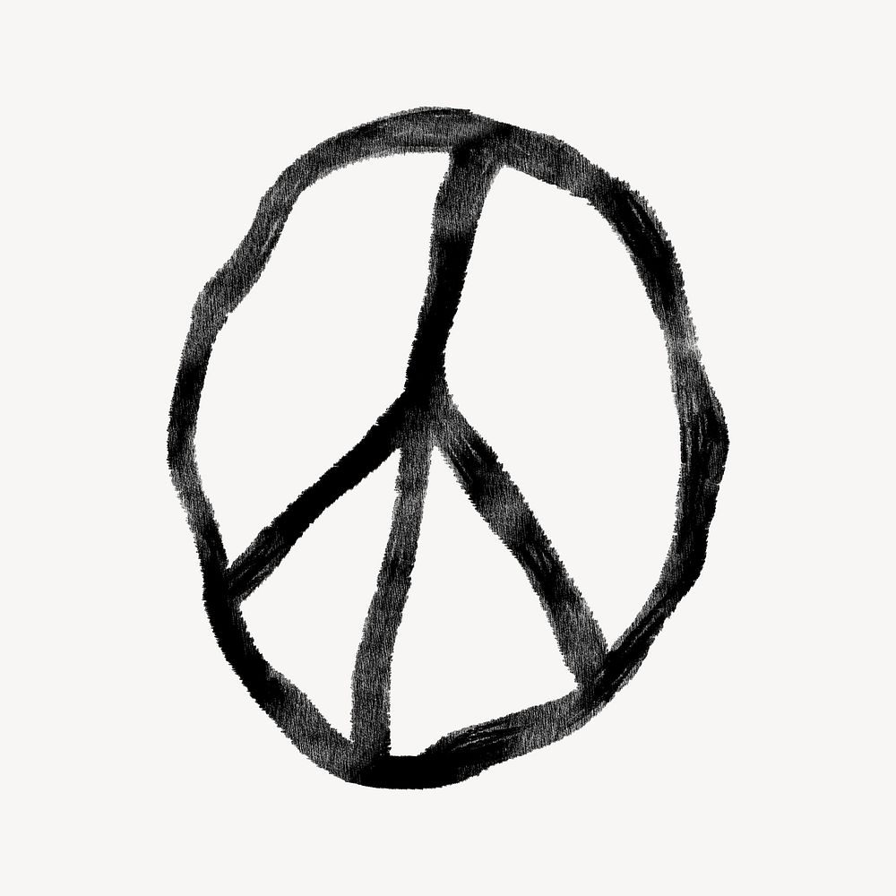 Distorted peace symbol doodle