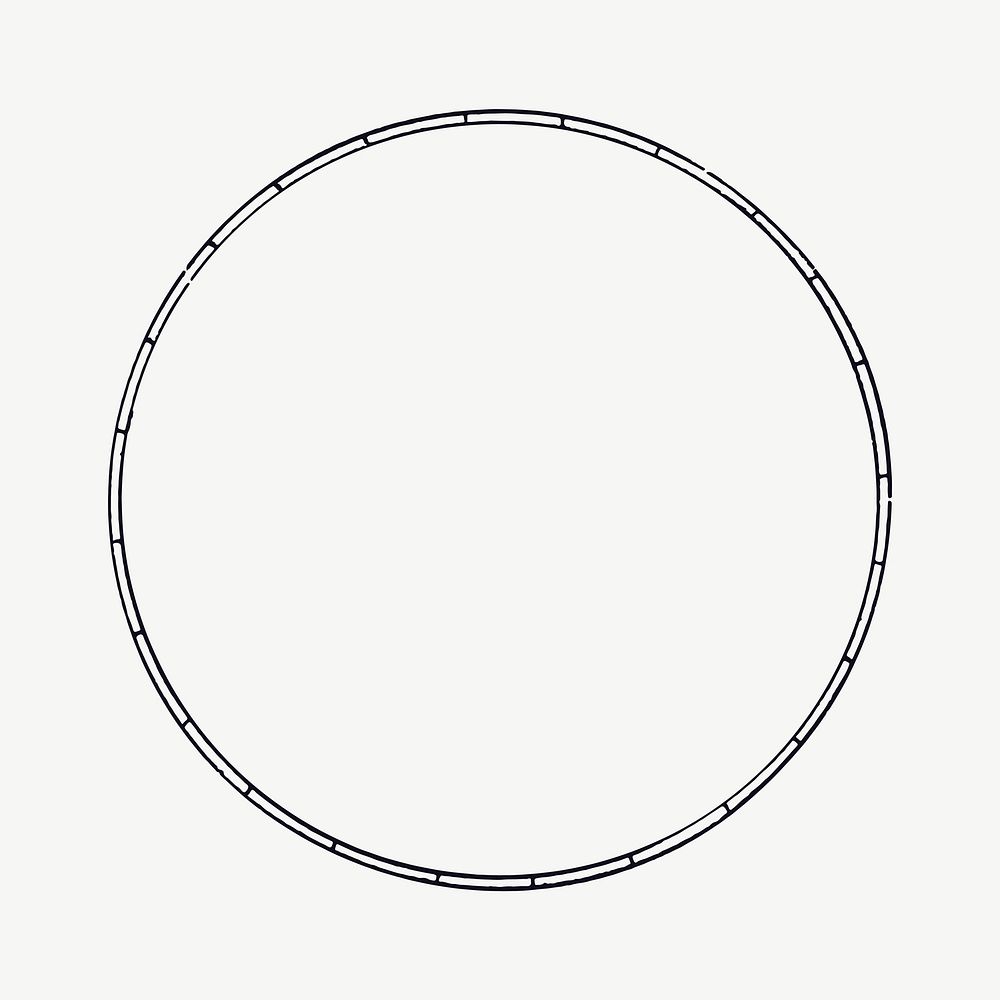 Black circle frame, round simple design psd