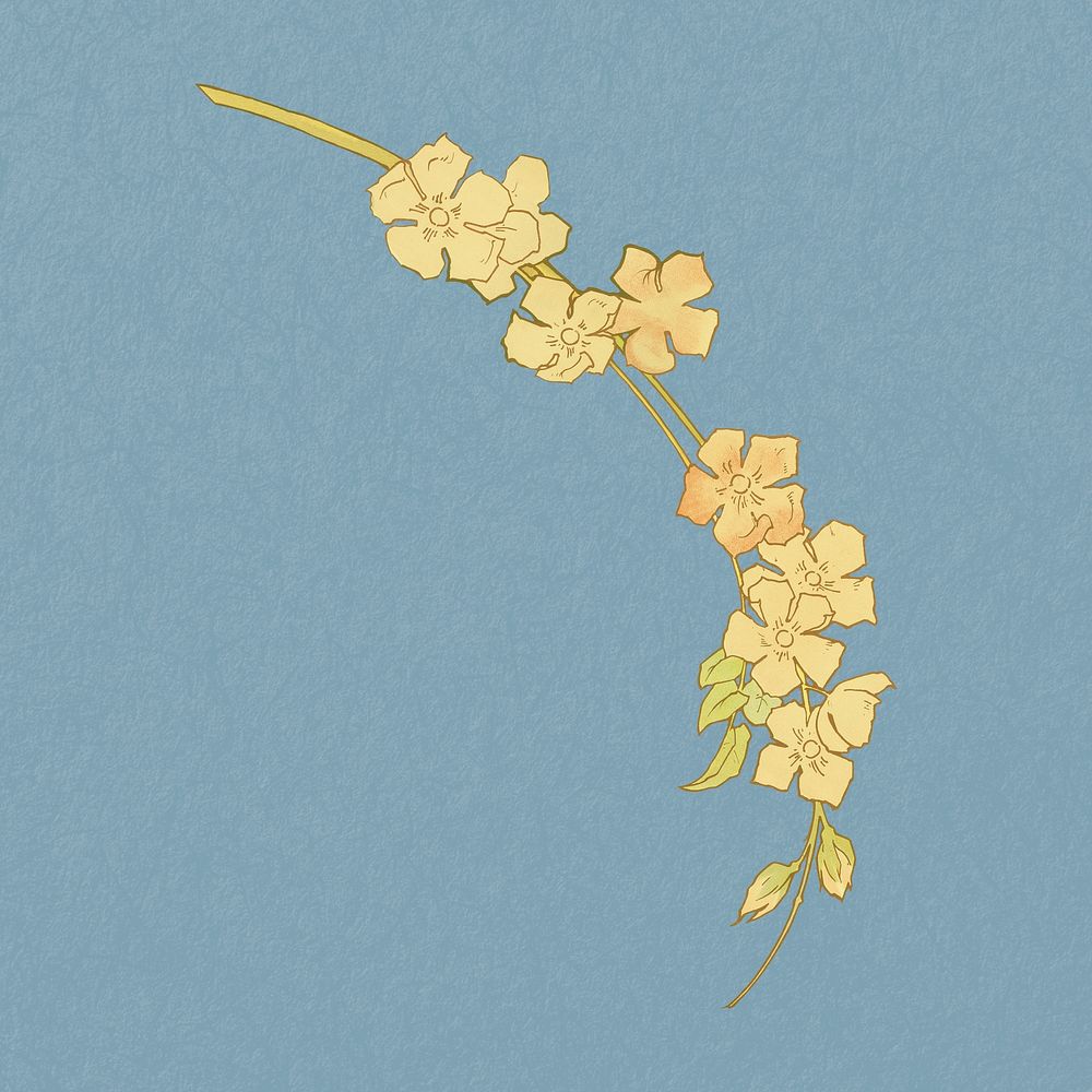 Yellow flower illustration, remixed by rawpixel