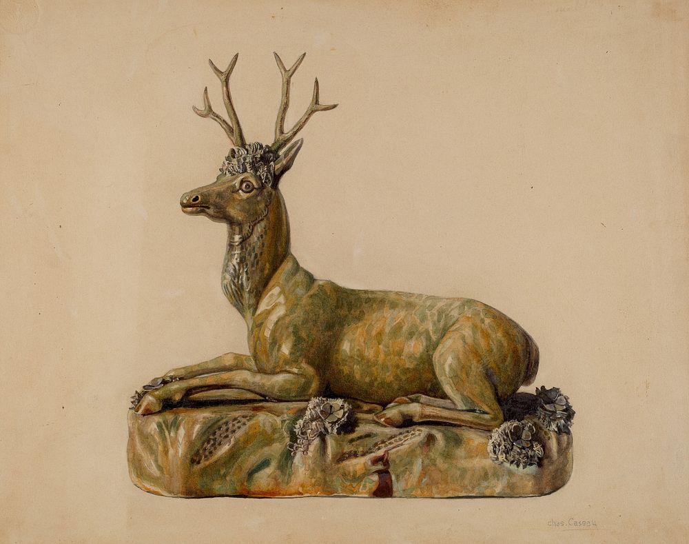 Stag Statuette (1935–1942) by Charles Caseau.  