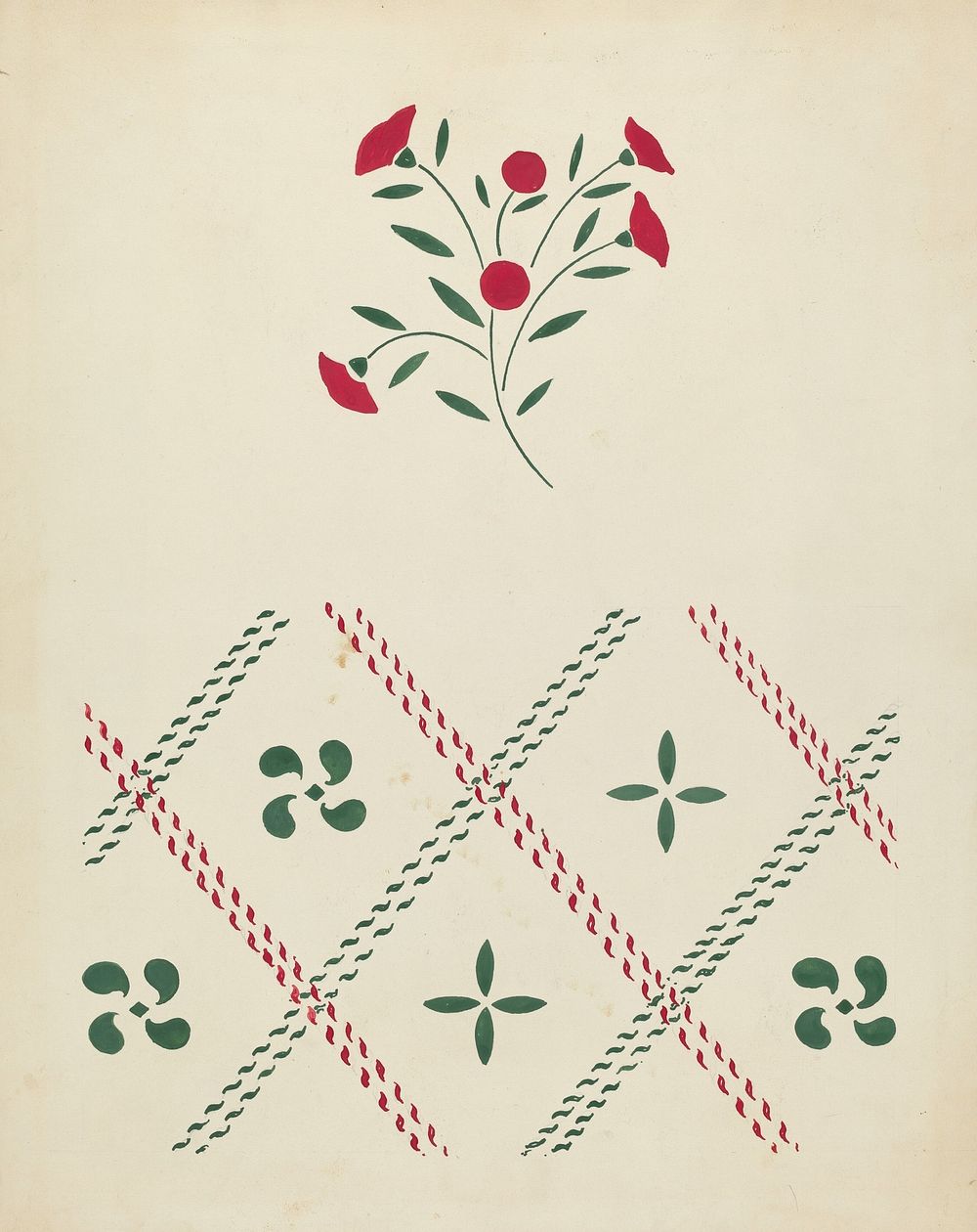 Stencilled Wall (c. 1936–1942) by Ray Holden.   