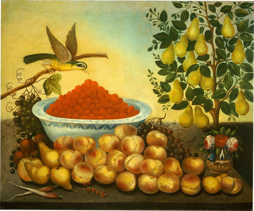 Fruit on a Tray (ca. 1840) by American 19th Century.  