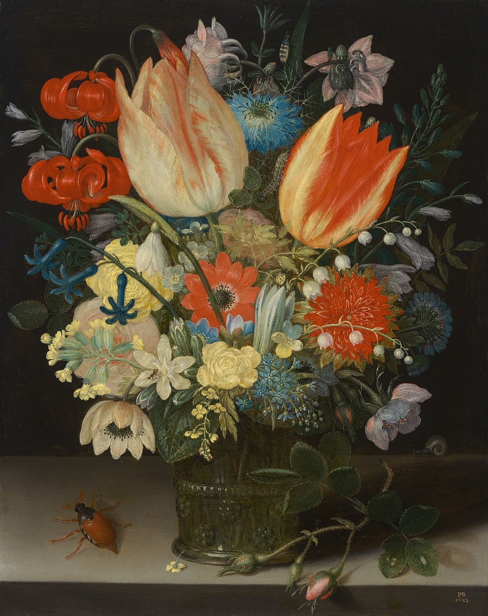 Still Life with Tulips (1623) by Peter Binoit.  