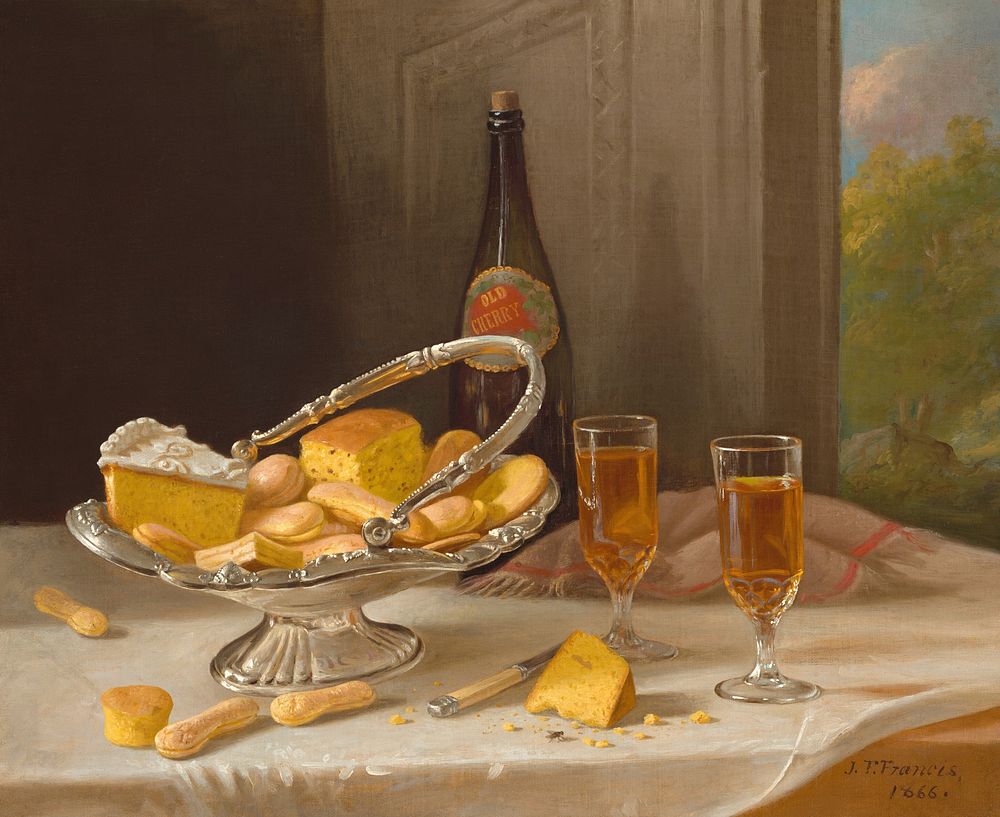 Still Life with Silver Cake Basket (1866) by John F. Francis.  