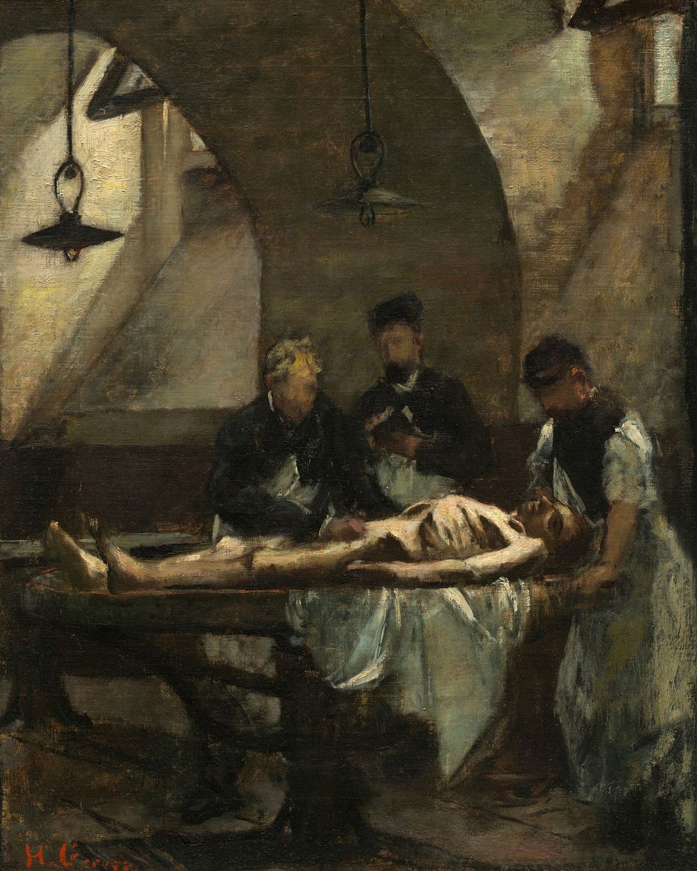 Study for "Autopsy at the H&ocirc;tel-Dieu" (ca. 1876) by George Peter Alexander Healy.  