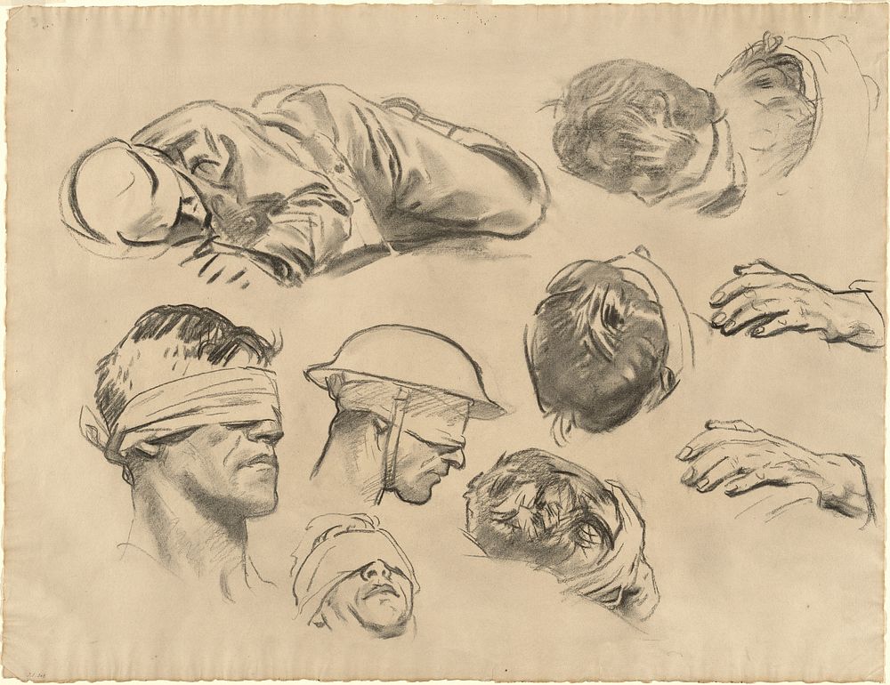Studies for "Gassed" (ca. 1918&ndash;1919) by John Singer Sargent.  