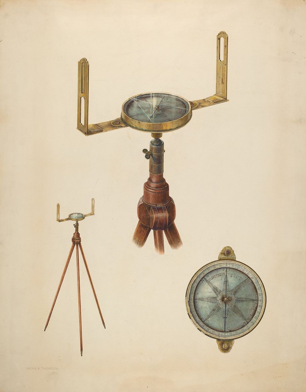 Surveyor's Compass (ca.1937) by Archie Thompson.  