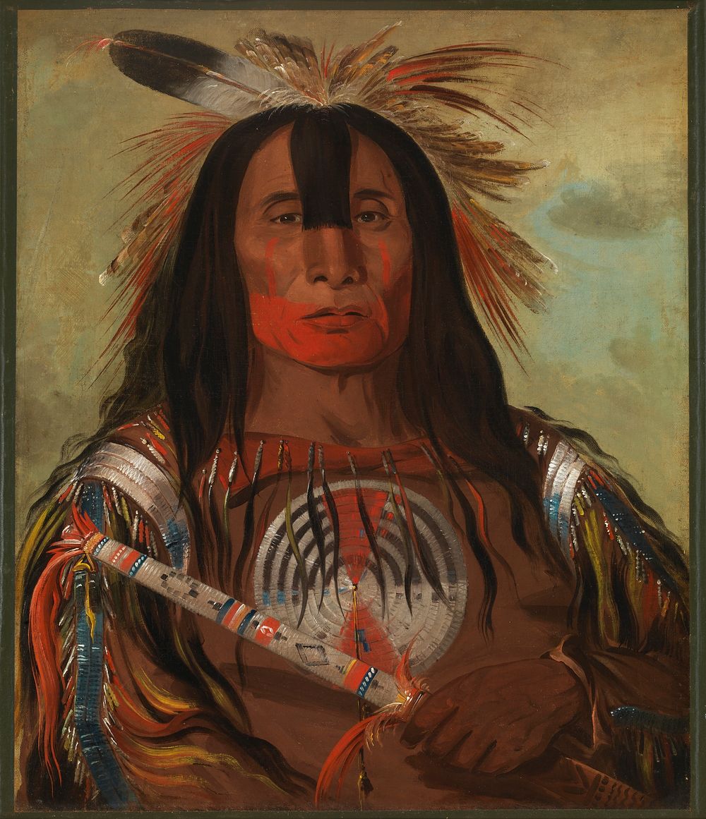 Stu-mick-o-s&uacute;cks, Buffalo Bull's Back Fat, Head Chief, Blood Tribe (1832) painting in high resolution by George…