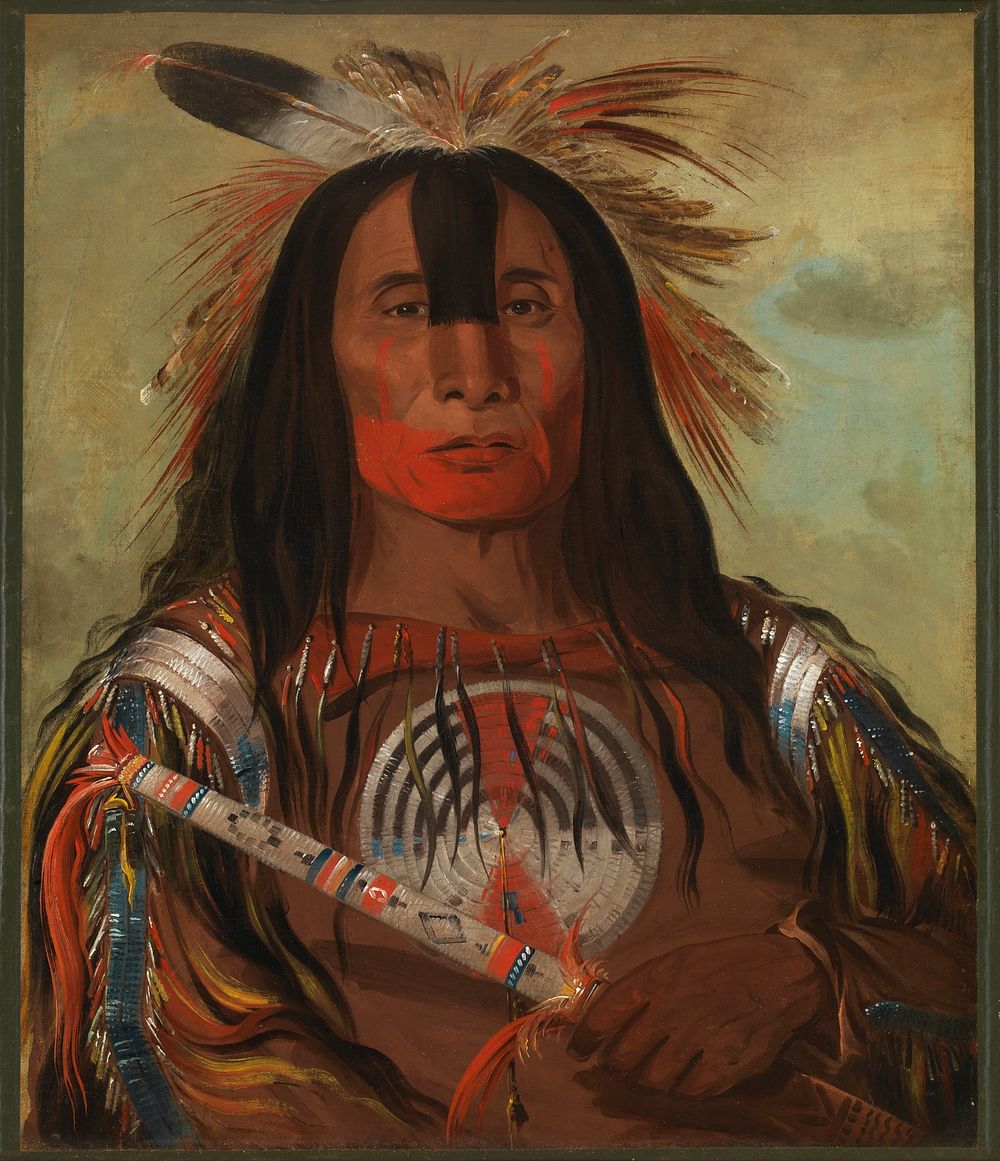 Stu-mick-o-súcks, Buffalo Bull's Back Fat, Head Chief, Blood Tribe (1832) painting in high resolution by George Catlin.  