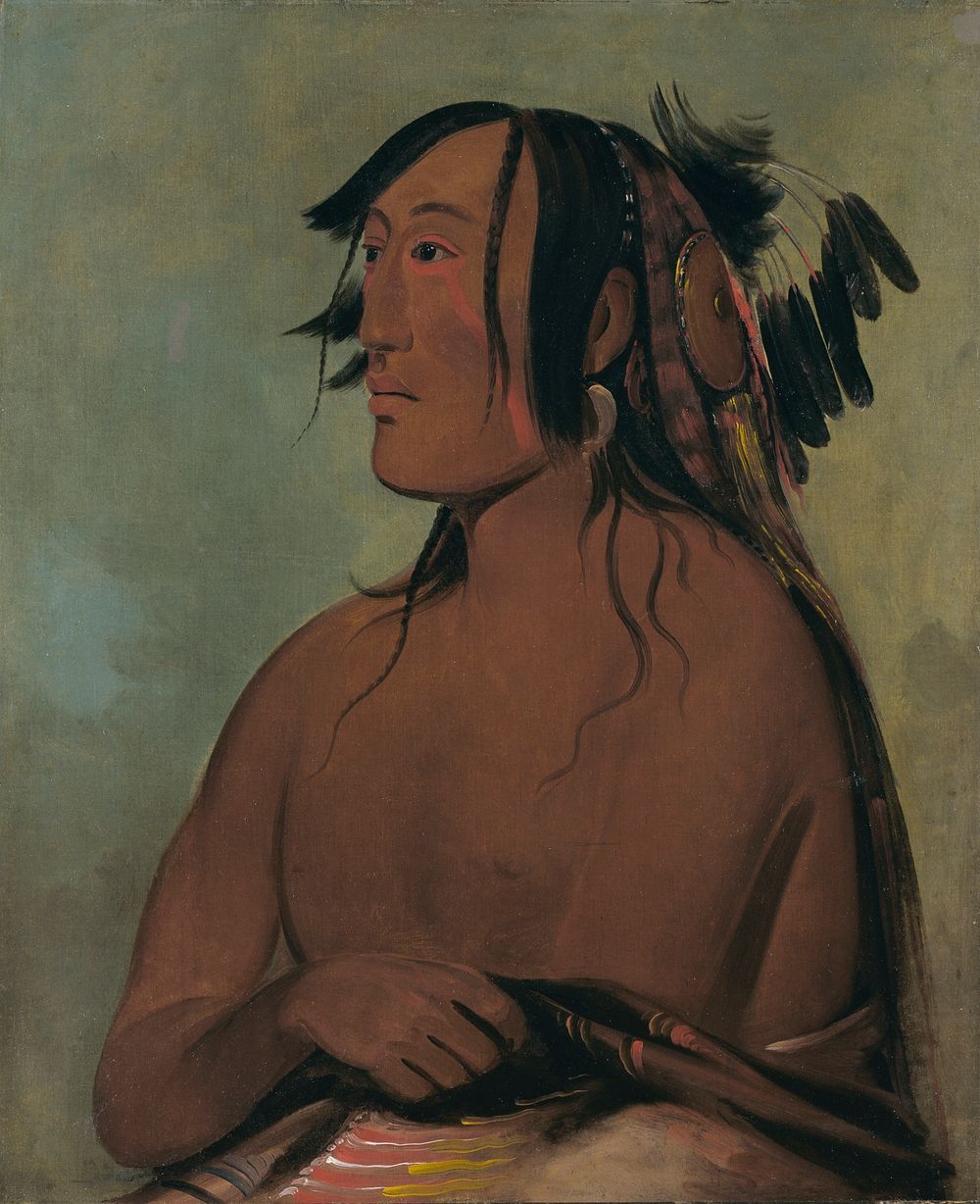 Peh-t&oacute;-pe-kiss, Eagle's Ribs, a Piegan Chief (1832) painting in high resolution by George Catlin.  