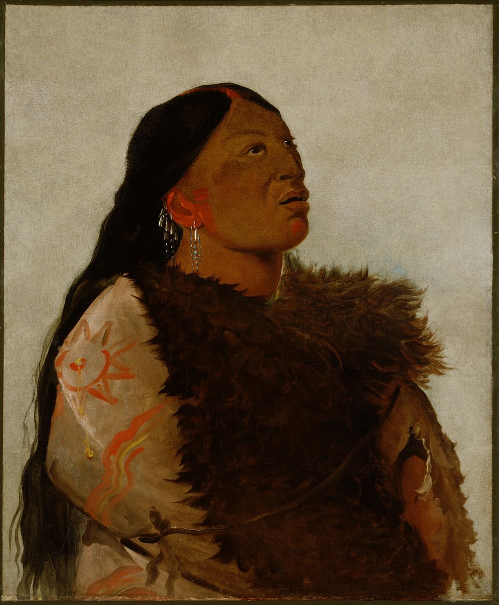 Wife of The Six (1832) painting in high resolution by George Catlin.  