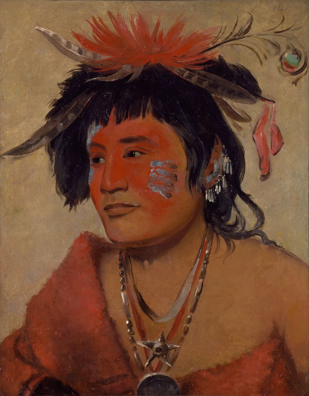 Pah-shee-náu-shaw, a Warrior (1831) painting in high resolution by George Catlin.  