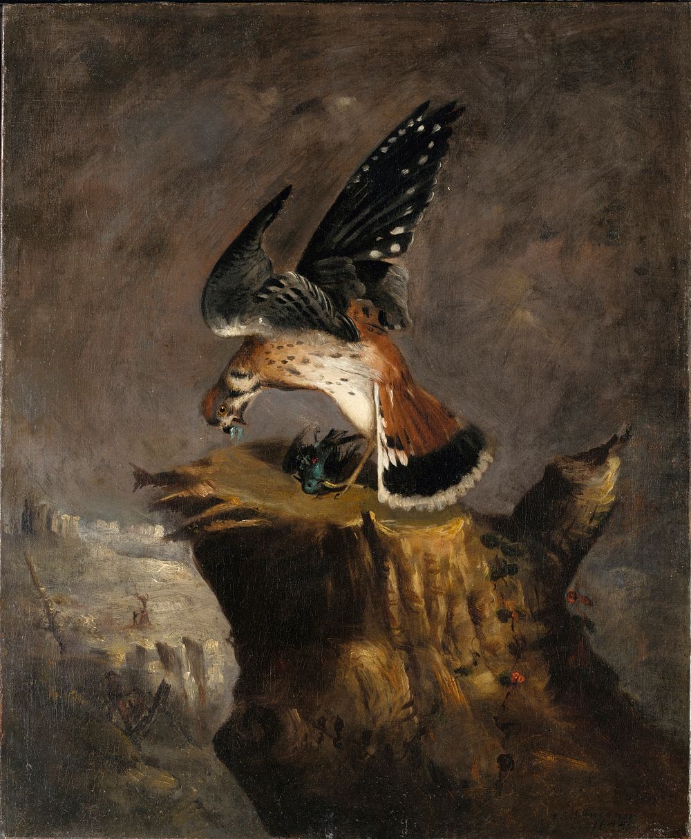 Vulture and Its Prey (1844) painting in high resolution by Robert Seldon Duncanson.  