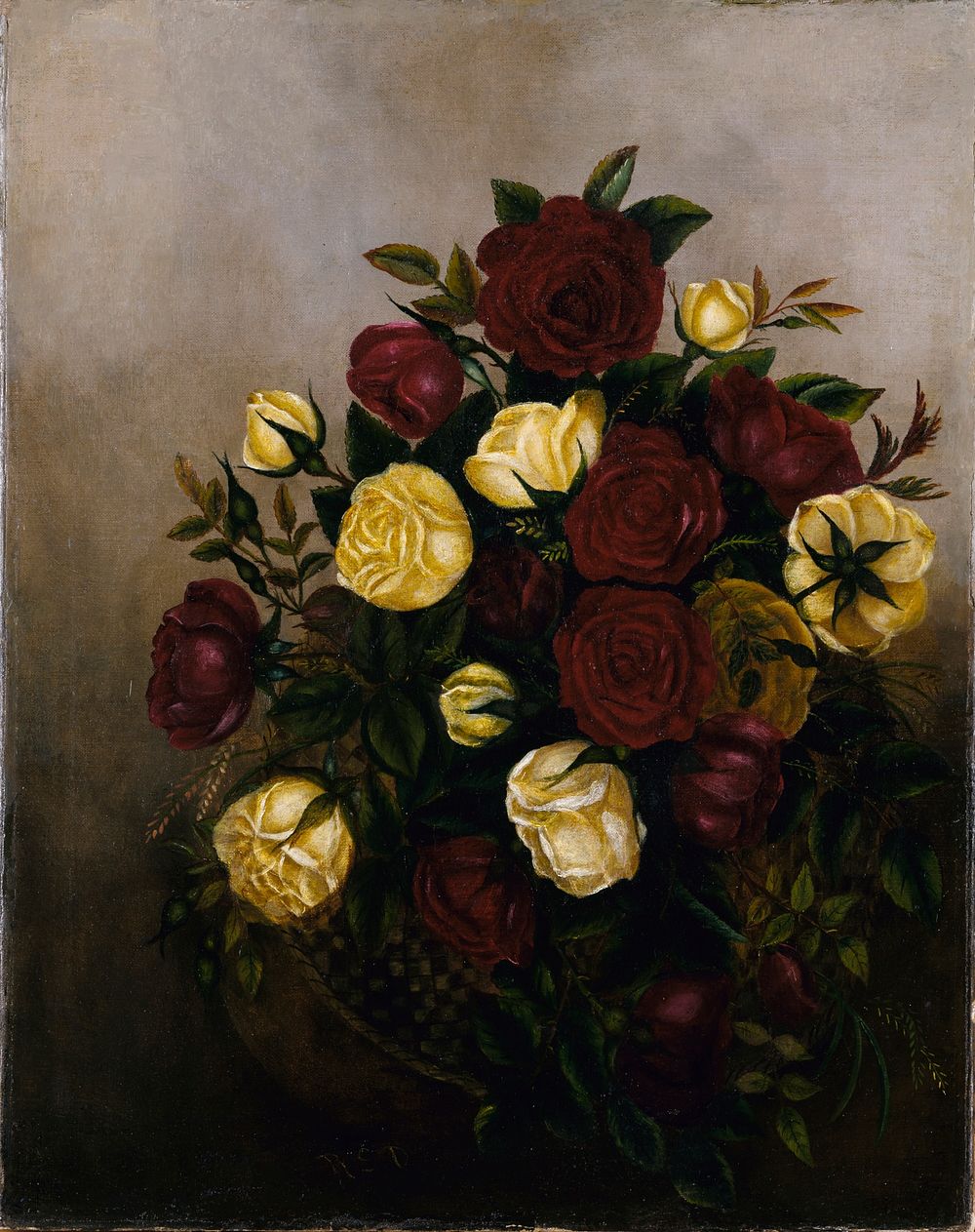 Roses Still Life (ca. 1842-1848) painting in high resolution by Robert Seldon Duncanson.  