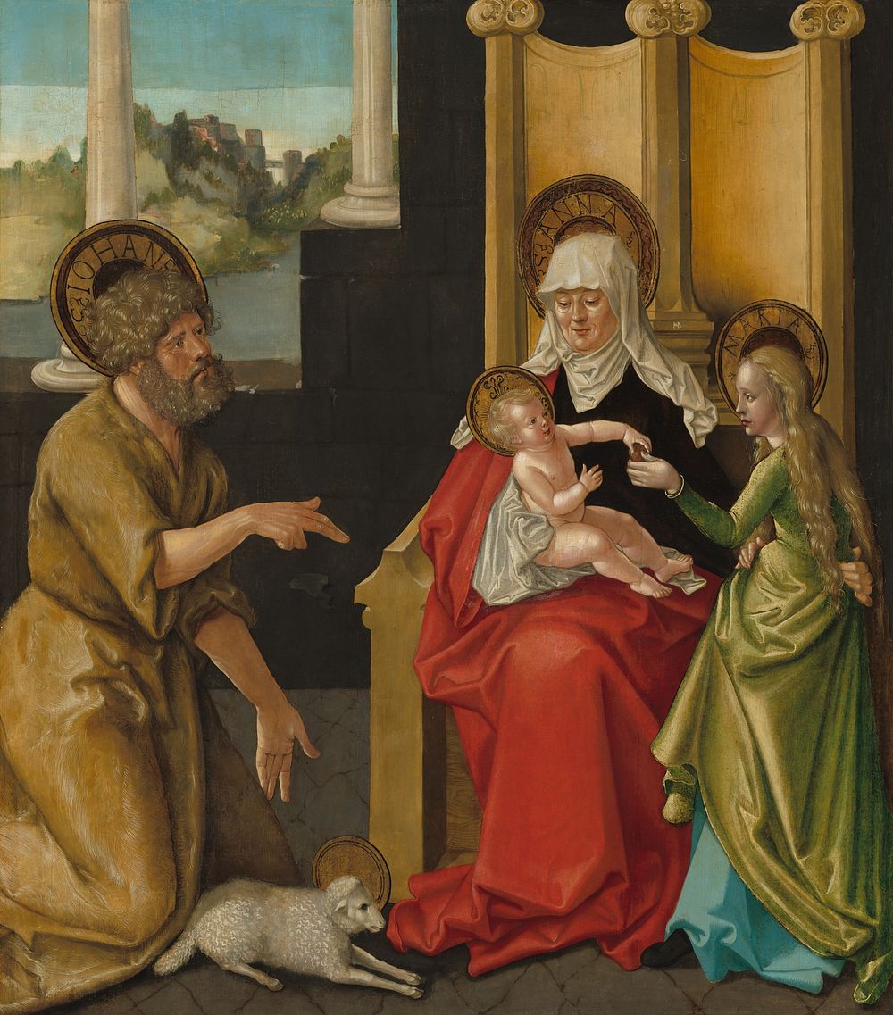 Saint Anne with the Christ Child, the Virgin, and Saint John the Baptist (ca. 1511) by Hans Baldung Grien.  