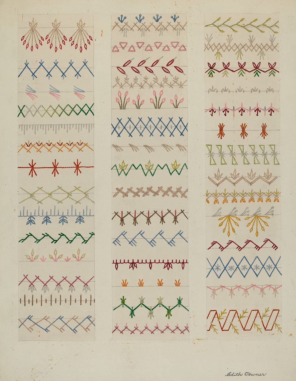 Sampler, (c. 1937) by Edith Towner.  